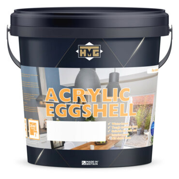 Acrylic Eggshell Paint 5L - For Walls, Ceilings, Bathrooms and Medium to High traffic areas. Made in Britain