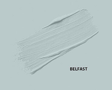 HMG Paints - Belfast - A light blue with grey undertones, soft in well-lit large interior spaces and strong in smaller spaces.

The roof of our “Belfast” Department was built by Belfast ship builders and is one of only a handful left in the UK.