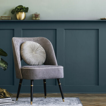 HMG Paints Prestwich Blue - wall panelling inspiration. Home decor ideas 2022