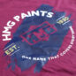 HMG Paints Maroon T-Shirt design close up